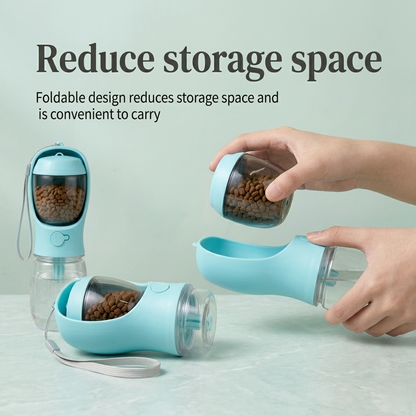 2-in-1 Dog Water Bottle with Food Storage