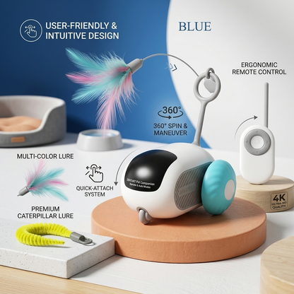 Remote Control Interactive Cat Car Toy USB Charging Chasing Automatic.