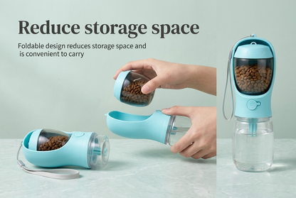2-in-1 Dog Water Bottle with Food Storage
