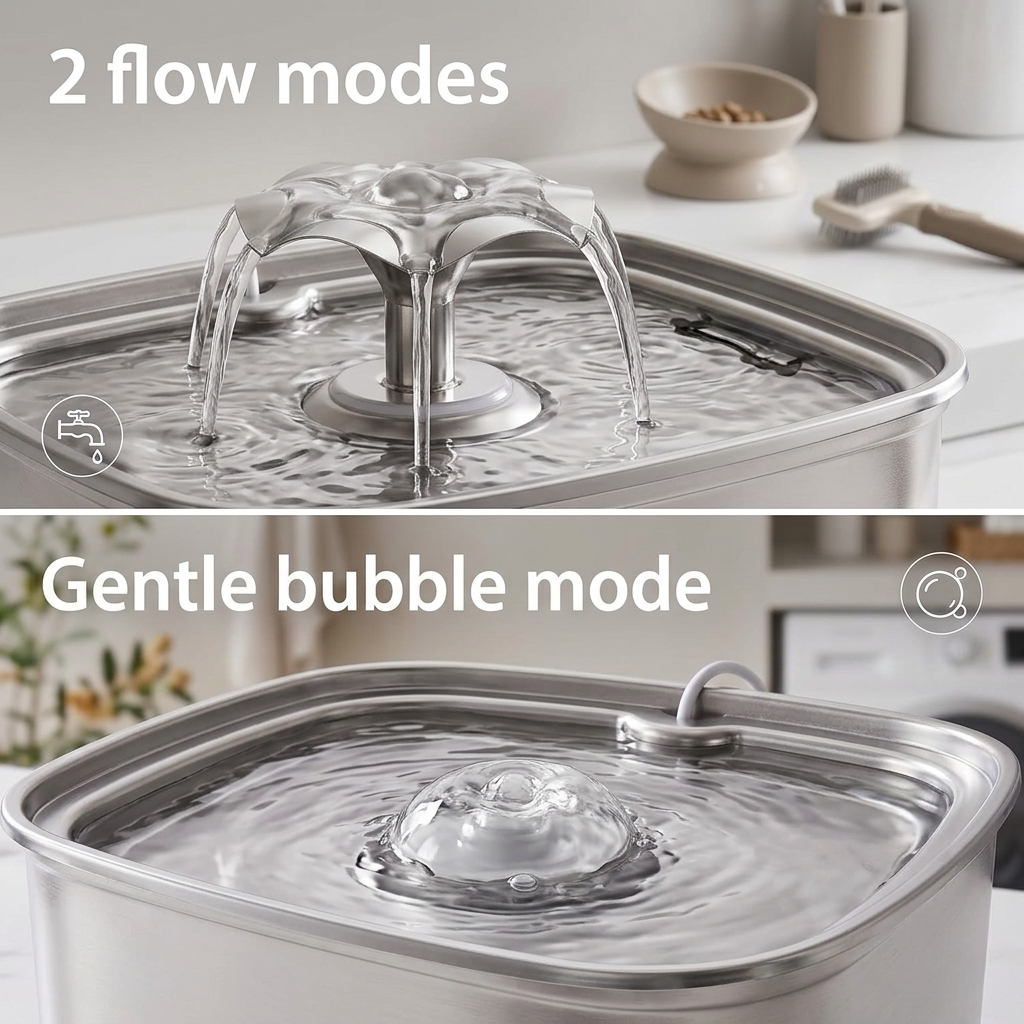 Stainless Steel Cat Water Fountain – 2.5L