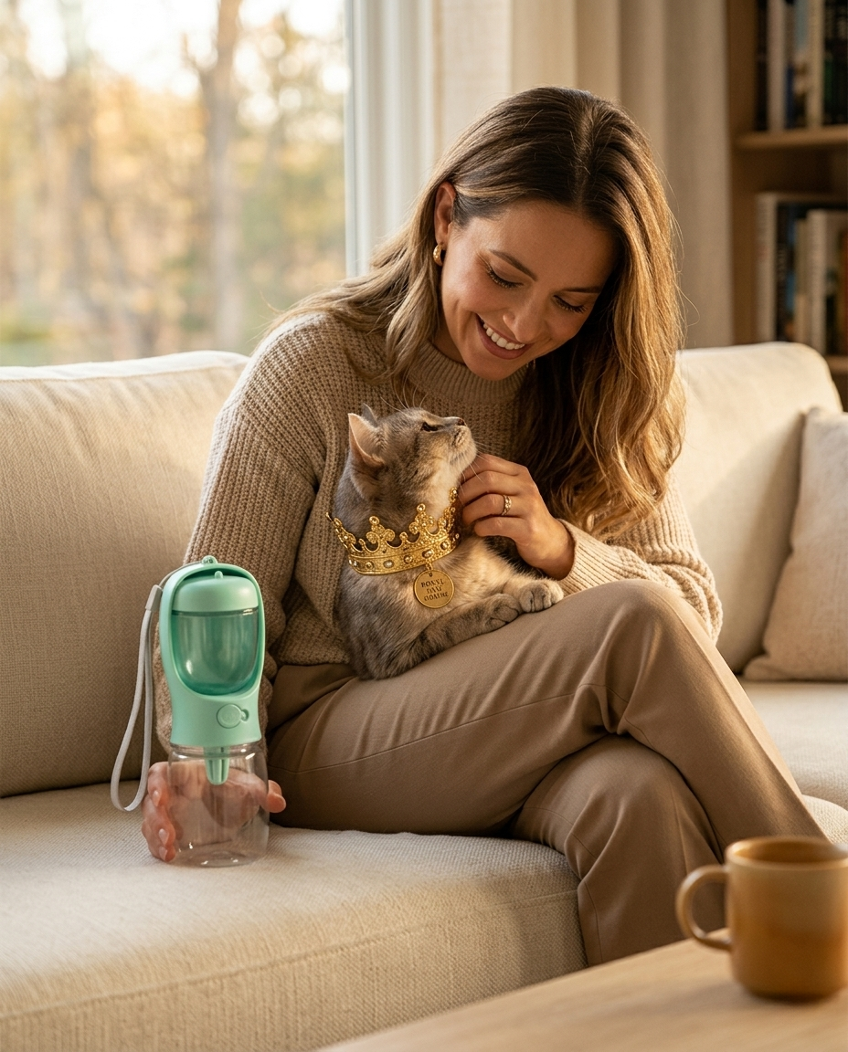 2-in-1 Dog Water Bottle with Food Storage