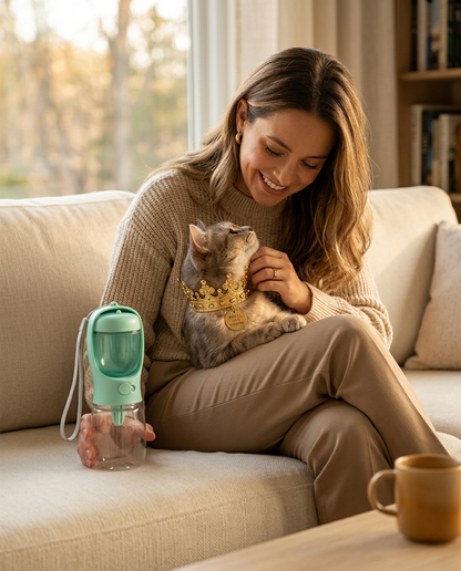 2-in-1 Dog Water Bottle with Food Storage