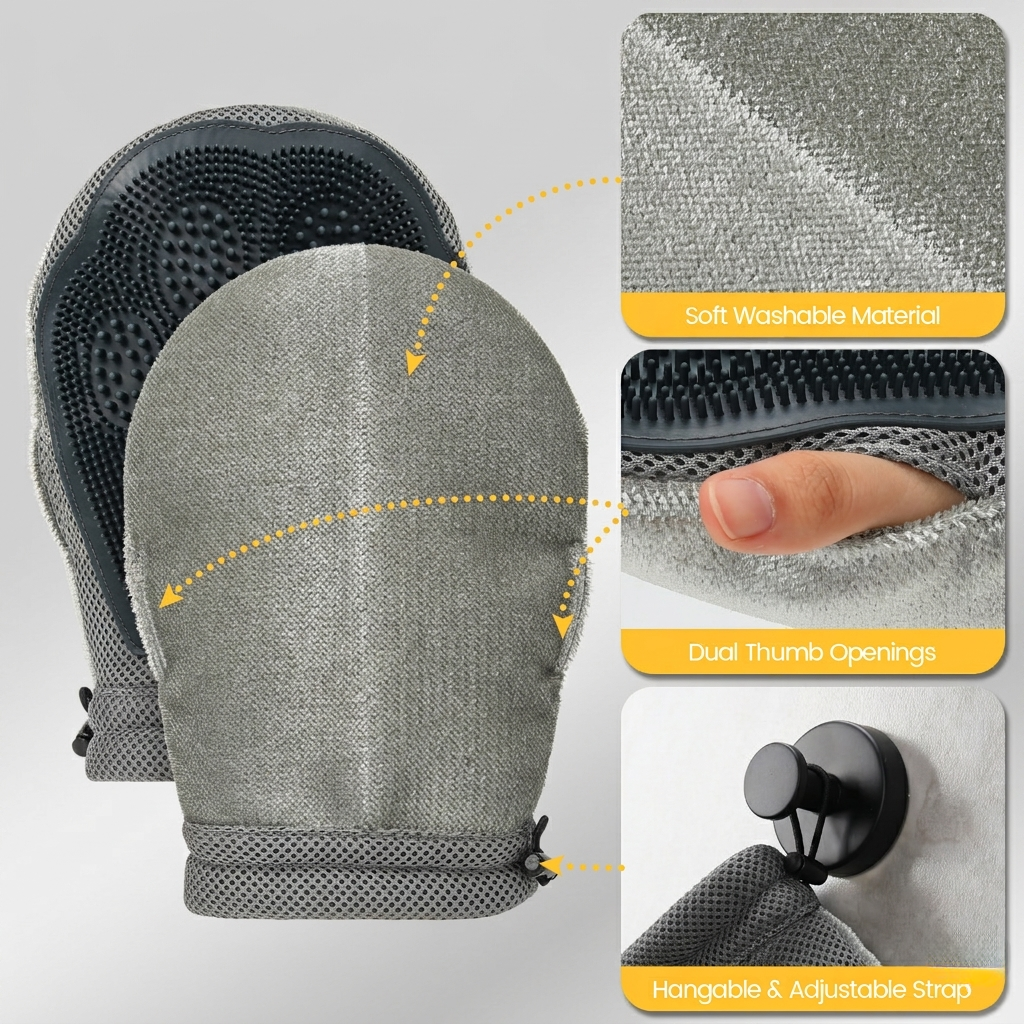 2-in-1 Pet Grooming Glove