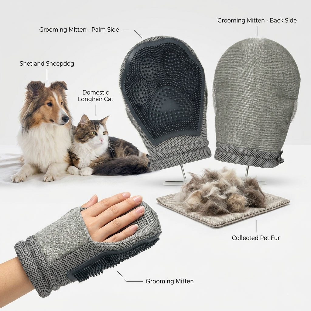 2-in-1 Pet Grooming Glove
