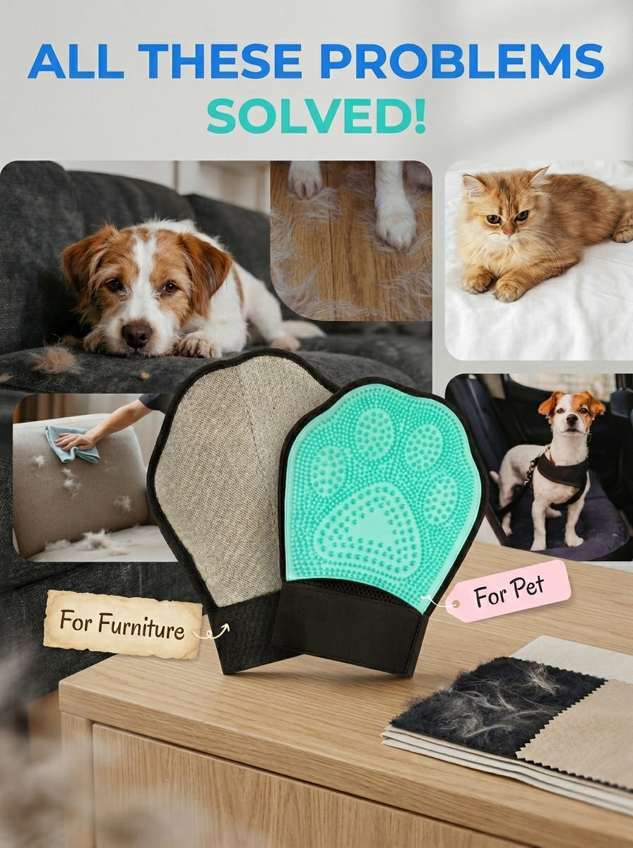 2-in-1 Pet Grooming Glove