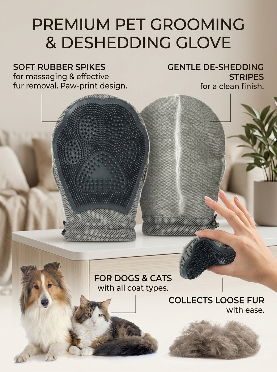 2-in-1 Pet Grooming Glove