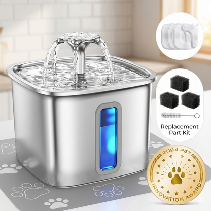 Stainless Steel Cat Water Fountain – 2.5L