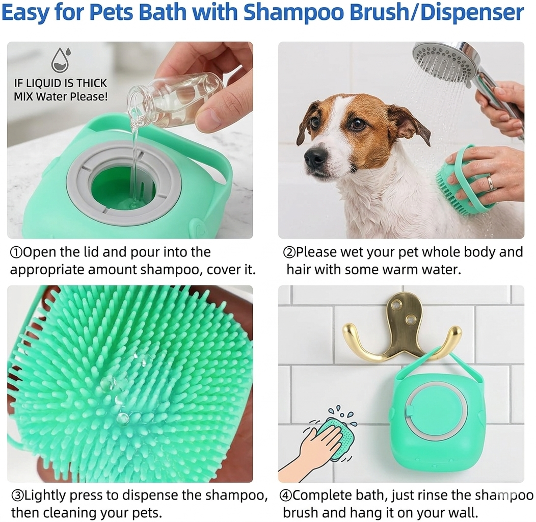 Pet Dog Shampoo Massager Brush