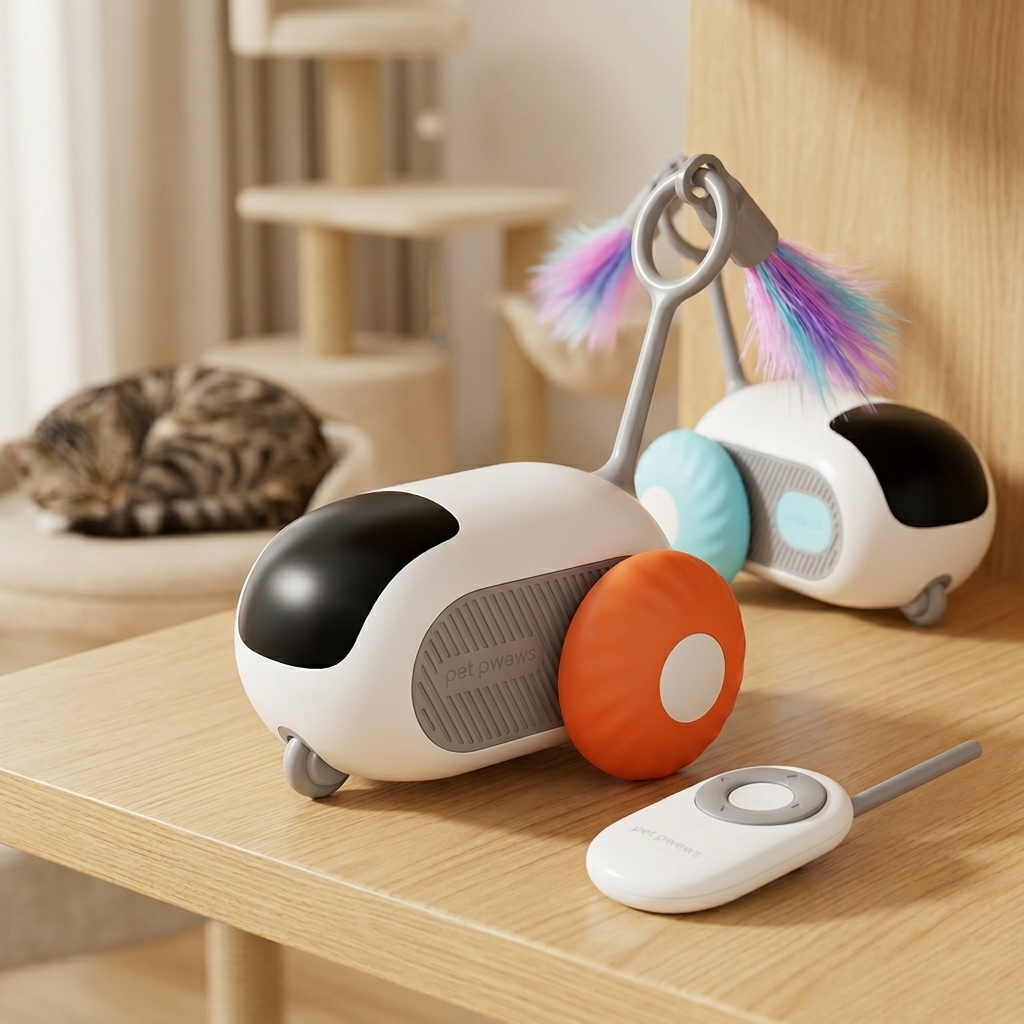 Remote Control Interactive Cat Car Toy USB Charging Chasing Automatic.