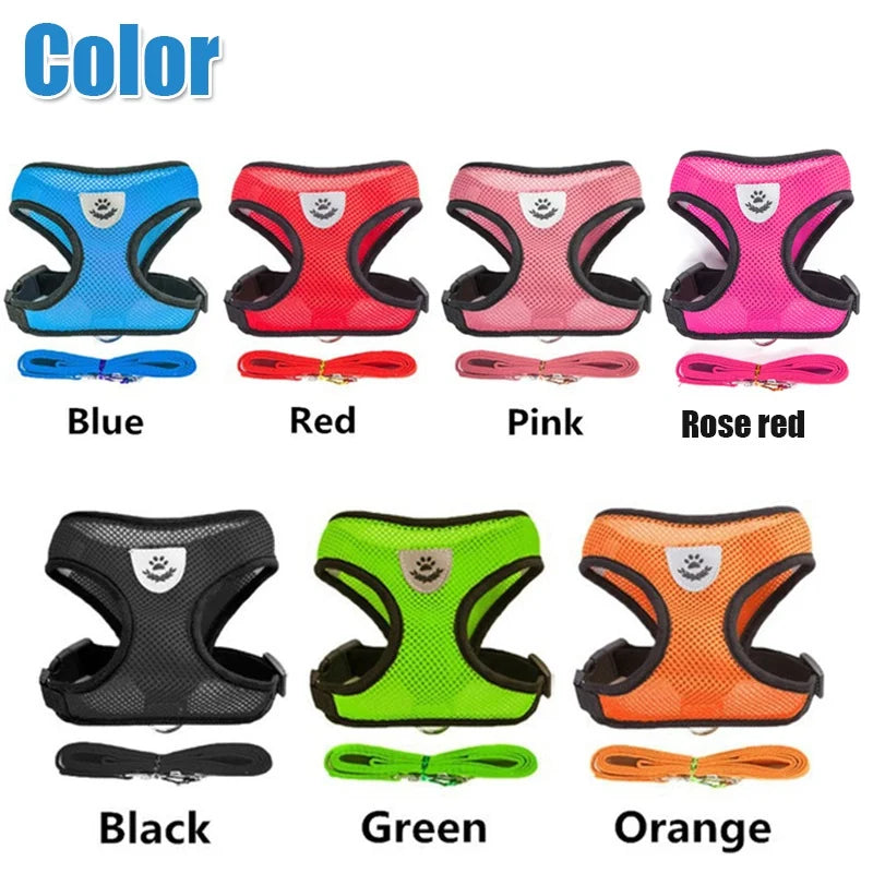 Pet Harness with Lead Leash Adjustable Vest